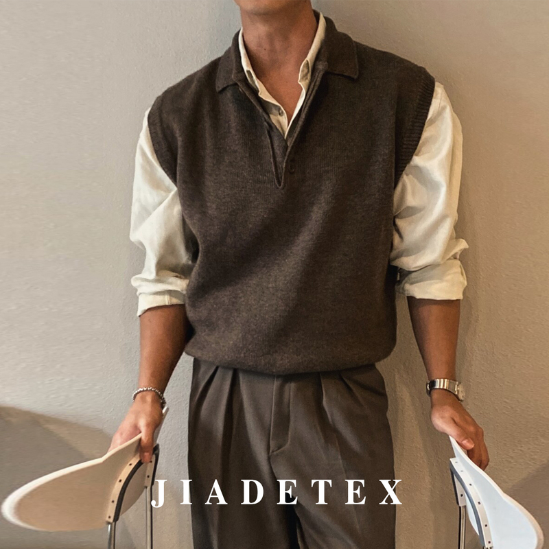 Old Money Style Knitted Vest *Jiade* Autumn and Winter High-End Casual Versatile Sweater Men's Loose Vest