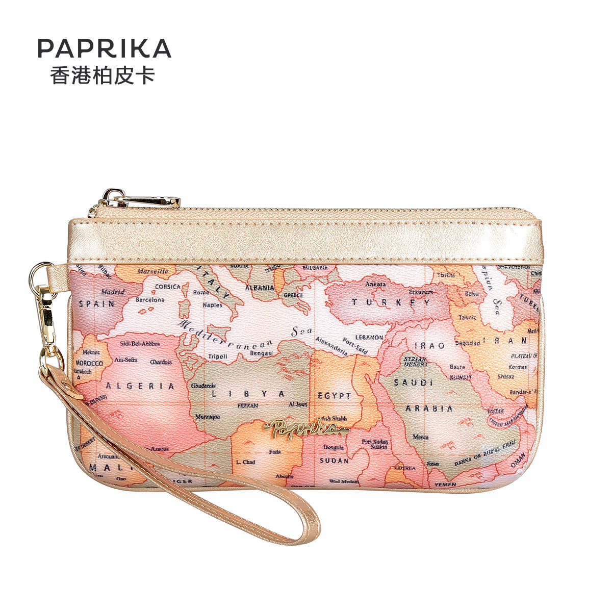 [USD 177.77] Hong Kong PAPRIKA map printing bag female change mobile