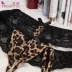 Phụ nữ Âu Mỹ leopard-in thong một dây sexy trong suốt ren cotton hở quần lót nữ sexy T-quần - G-string