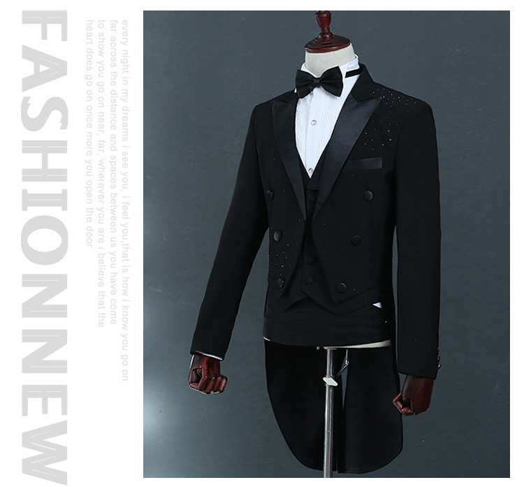 Trang phục tuxedo nam trang phục hợp xướng mới phù hợp với tiệc cưới nghệ thuật thử nghiệm phù hợp với trang phục chỉ huy áo len nam
