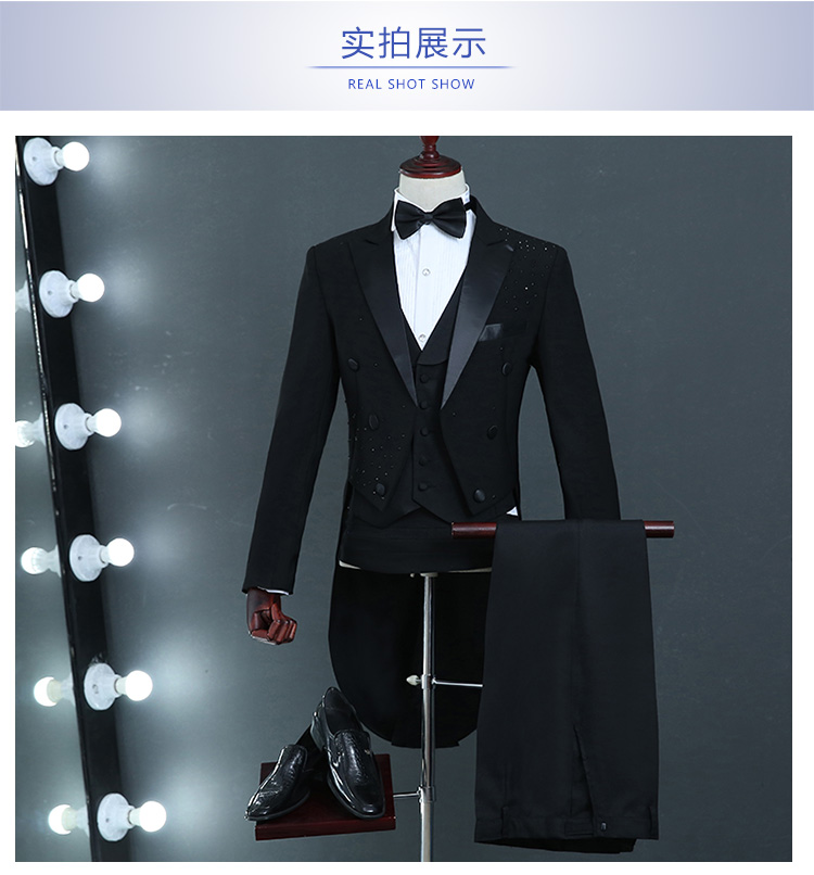 Trang phục tuxedo nam trang phục hợp xướng mới phù hợp với tiệc cưới nghệ thuật thử nghiệm phù hợp với trang phục chỉ huy áo len nam