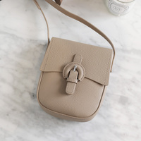 New fashionable and versatile trendy genuine leather first-layer cowhide casual strolling lightweight commuting one-shoulder cross-body mobile phone bag small