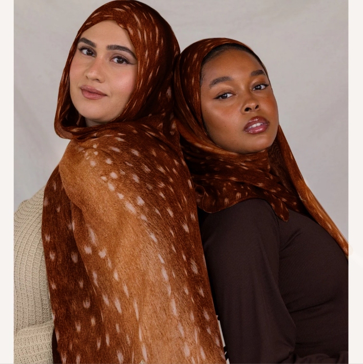 Women's Bohemian Style Fashion Watercolor Animal Print Modal Scarf Headscarf Travel Photo Shawl
