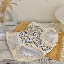 Small fresh and broken flower underpants female pure cotton stalls ice lace girls high face value without marks in waist and breathable triangle pants