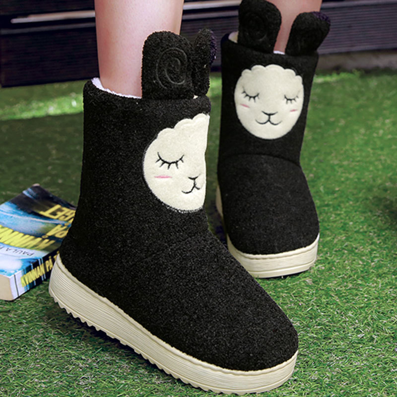 Winter Thick-Soled Home Warm Cotton Slippers for Women, Cartoon Cute Indoor and Outdoor Non-Slip High-Top Furry Shoes, Versatile Cotton Boots Winter Thick-Soled Home Warm Cotton Slippers for Women, Cartoon Cute Indoor and Outdoor Non-Slip High-Top Furry Shoes, Versatile Cotton Boots