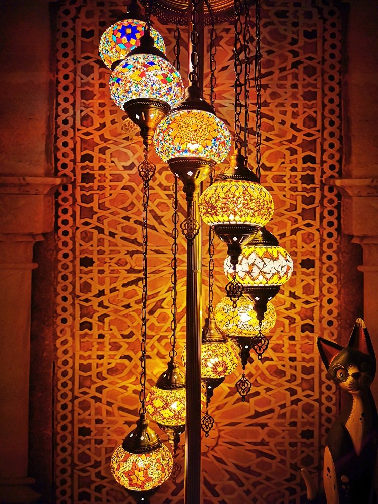 地中海复古客厅卧室浪漫异域民族风手工9头出口土耳其琉璃落地灯详情21