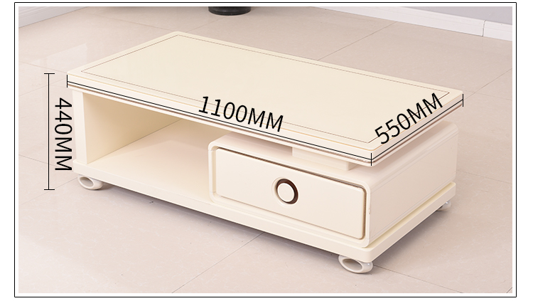 Nội thất phòng khách hiện đại Sơn piano bàn cà phê thủy tinh trắng Căn hộ nhỏ đơn giản Tủ tivi Bàn cà phê Ưu đãi đặc biệt - Bộ đồ nội thất kệ phòng khách