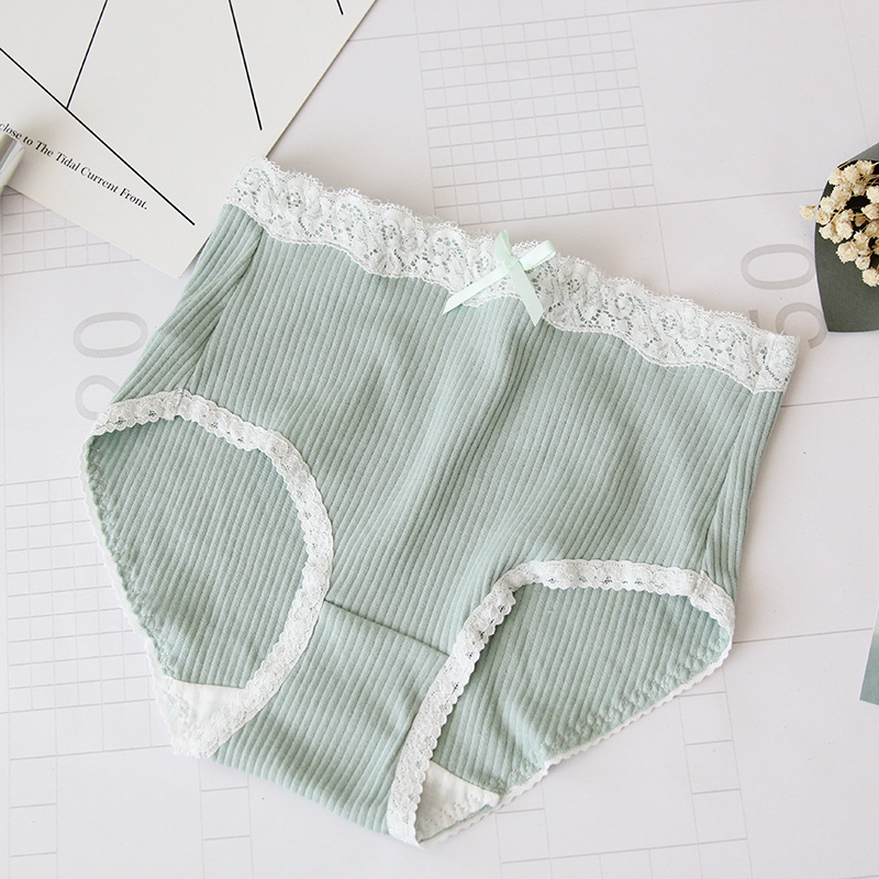 Ấm áp bảo vệ ~ Thiết kế tìm kiếm ánh sáng Nhật Bản cao eo bông Cotton Tóm tắt thoải mái mềm mại quần lót nữ cao cấp