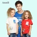 Annai quần áo trẻ em nam và nữ cotton ngắn tay áo thun mùa hè cha mẹ trẻ em mặc thể thao và áo sơ mi in hoạt hình giải trí - Áo thun áo thun trẻ em nữ Áo thun
