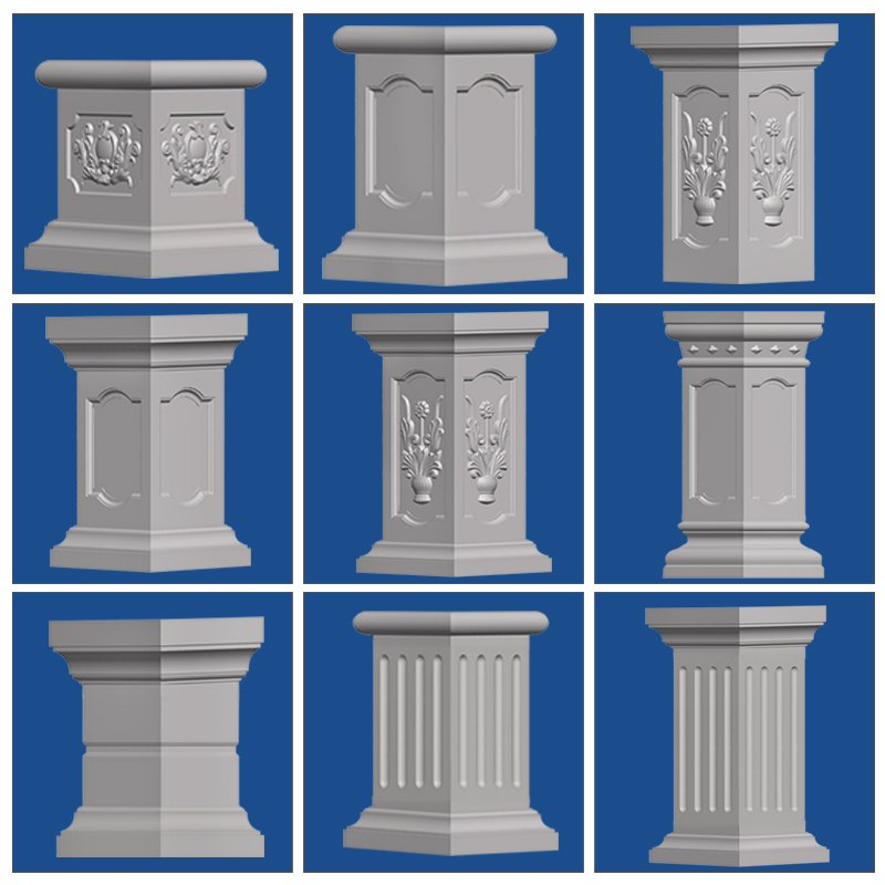 Square stud Mould cement square pier Roman column square column with flower balcony pillar mound Glossy Eurostyle Square Model