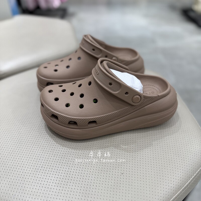 Crocs Genuine Thick-Soled Puff Clogs Women's Shoes Casual Comfortable Sports Beach Shoes 207521