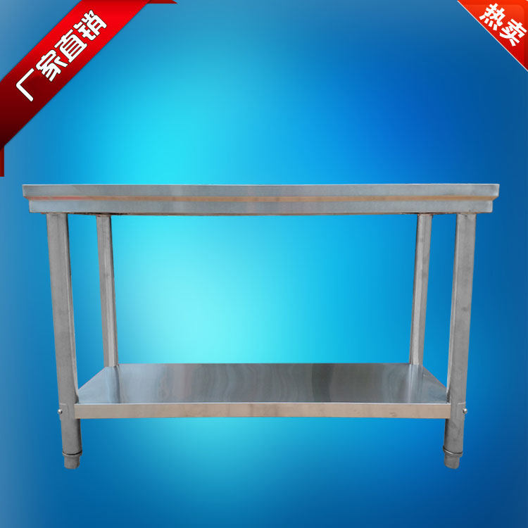 Thickened stainless steel workbench Double-layer three-layer console Hotel kitchen Hotel disassembly and assembly commercial packing and loading table