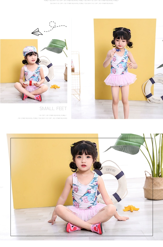 Bộ đồ tắm cho bé gái bé gái Xiêm công chúa váy xòe trẻ em bé suối nước nóng dễ thương trẻ em Hàn Quốc 3 tuổi - Bộ đồ bơi của Kid