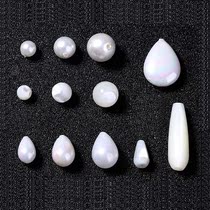 Hot sale DIY handmade jewelry accessories perforated shell half hole Pearl temperament earring material earring beads