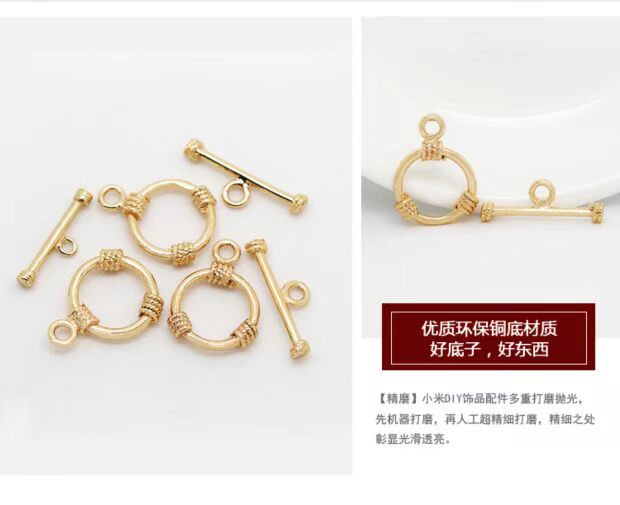 Bán chạy nhất vật liệu đính cườm tự làm vòng tay tự chế phụ kiện trang sức phụ kiện vòng đeo tay OT khóa vòng cổ liên kết - Vòng đeo tay Clasp thạch anh tóc xanh