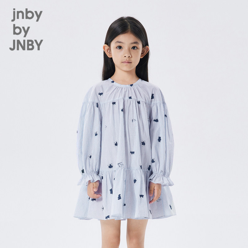 High-branch fabric] Jiangnan cloth clothes children clothes autumn clothes dress with dress long sleeves comfort girl child jnbyjnbyz-Taobao