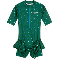 Jiangnan Bvêtements Scout Costume Summer One-piece Swimsuit Short Sleeve Lotus Leaf with butterfly knot suit girl enfant jnbybyjnby