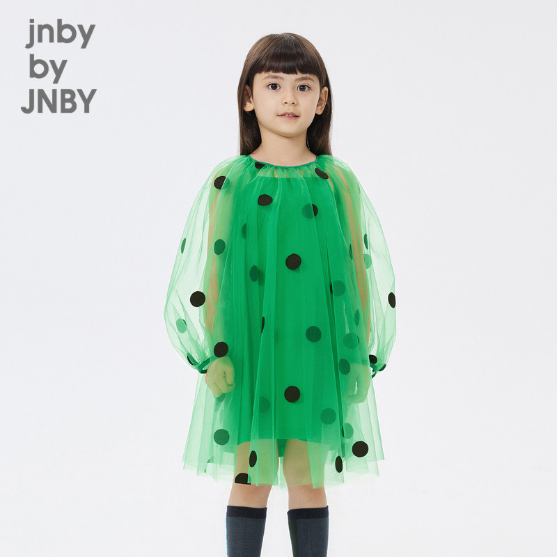 New] Gangnam cloth clothing children's clothing 23 autumn web yarn dress with dress long sleeve girl 1N7G22740jnbybyjnby-Taobao