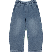 Jiangnan Buyi Childrens Clothing] Winter trousers denim plus velvet to keep warm comfortable and casual for boys and girls jnbybyjnby