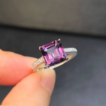 Natural purple spinel ring collection grade weight 2.85 carats pure asscher with loose stone certificate