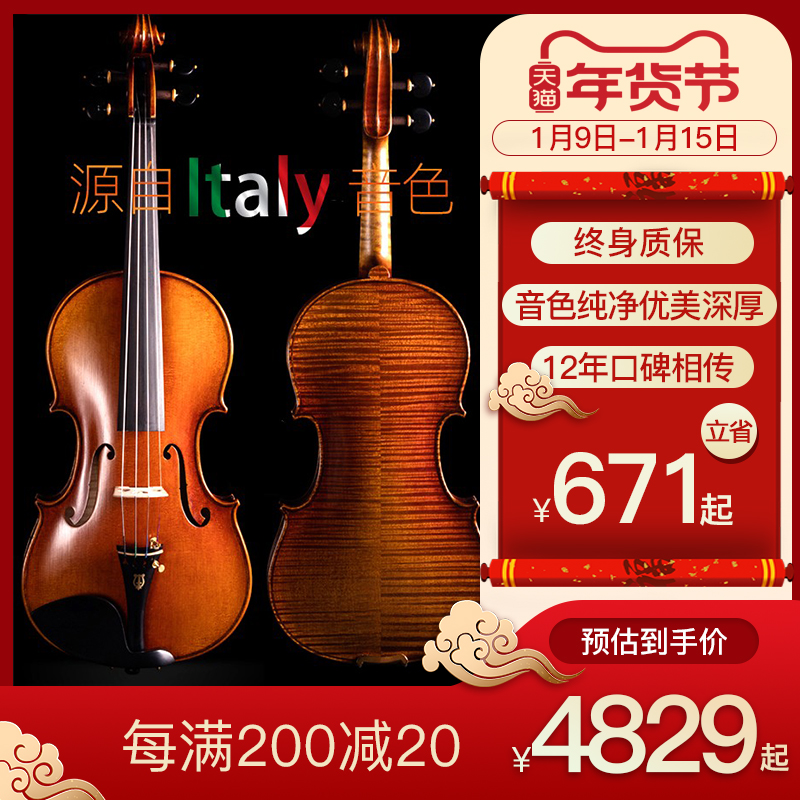 Taiwanese imported AAAA European violin Italian pure manual professional adult test performance level solo