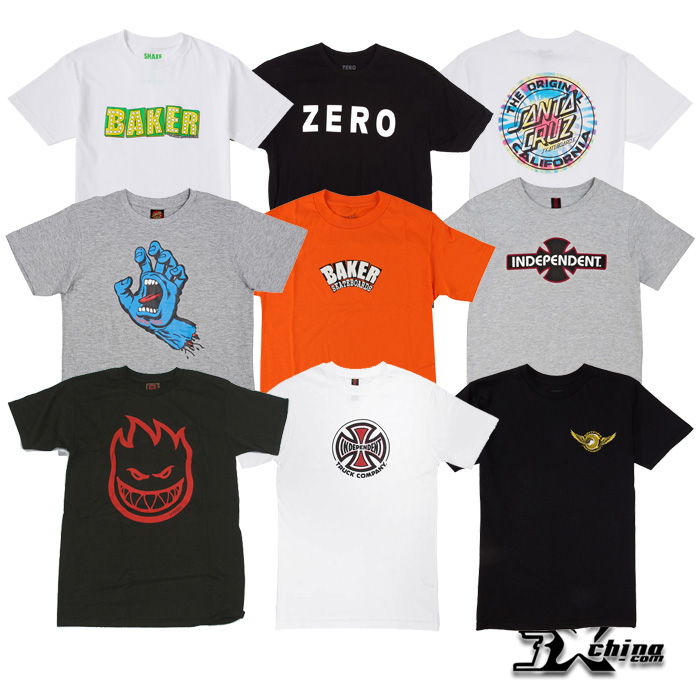Import skateboard T-shirt Mexican production shakejunt indipendent spitfire baker