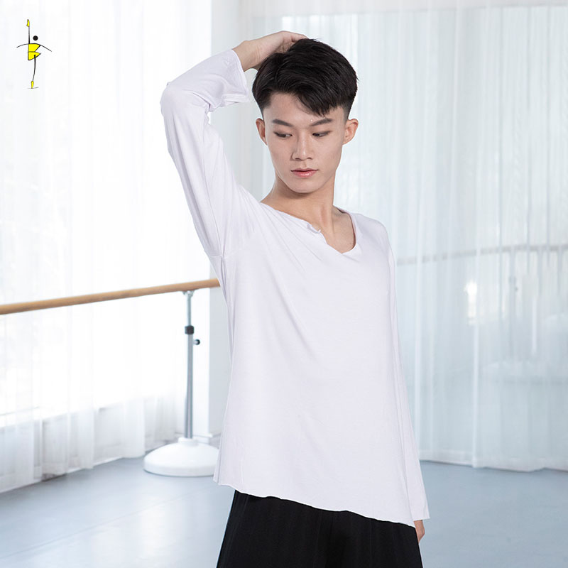 Men's dance suit blouses Latin dance practice with summer dancing long sleeves Adult bodybuilding Loose Body Yoga