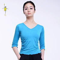 Không gian khiêu vũ không thương tiếc cotton bảy điểm tay áo yoga tập nhảy quần áo áo khiêu vũ Quần áo mỏng khiêu vũ - Khiêu vũ / Thể dục nhịp điệu / Thể dục dụng cụ mẫu váy nhảy dancesport