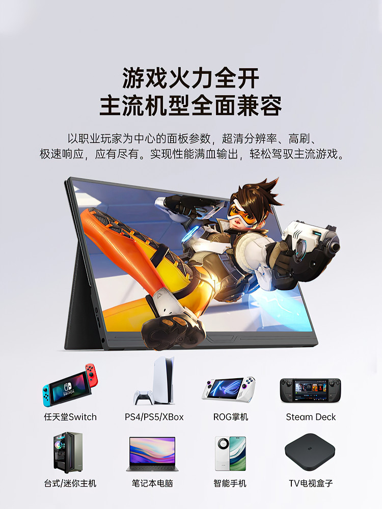 Langning Portable Screen Switch Portable 4K Monitor 2K Mobile Phone External 144Hz Laptop Secondary Screen Mobile