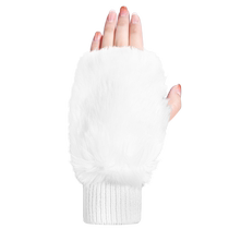 PGM Golf Half-finger glove Female Winter Anti-chill Warm Imitation Rabbit hairy wool thread knit left and right hands