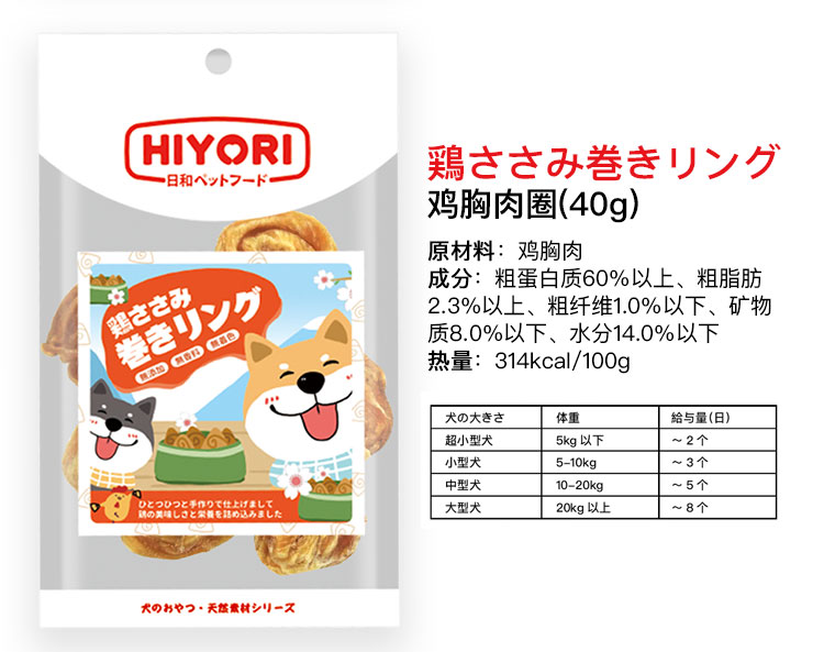 Ngày lễ PET INN Nhật Bản và HIYORI Dog Snacks Young Full Dog Nhỏ vừa và lớn Pet Gà ức khô 50g - Đồ ăn vặt cho chó hạt zenith cho chó con
