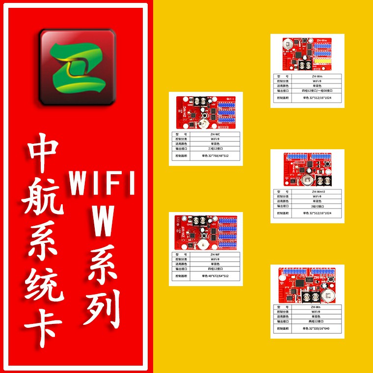 AVIC control card LED display control card adapter card ZH-W series wireless WiFi mobile phone control single and double