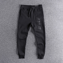 Winter thickened leg pants Velvet warm sports pants mens trend embroidery large letters casual pants