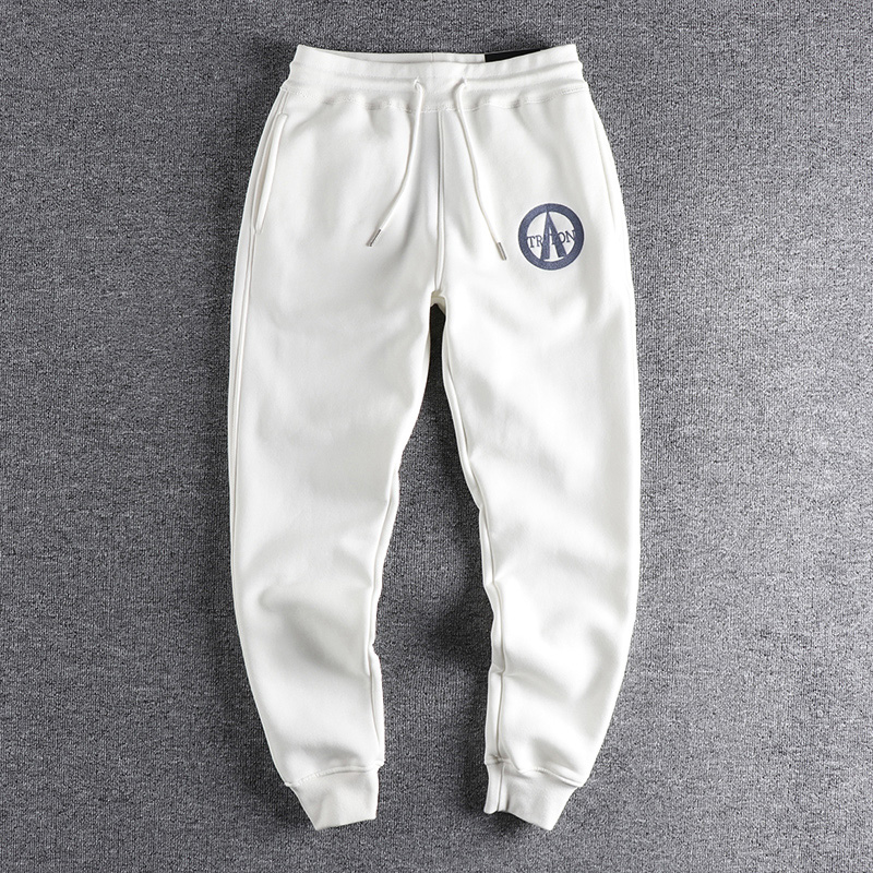 Winter plus suede thickened warm embroidery casual thick cotton pants male American body 100 hitch youth sports bunches pants