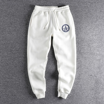 Winter gush thickened Warm Embroidery Casual swearpants men American style 100 hitch youth sports bunches pants