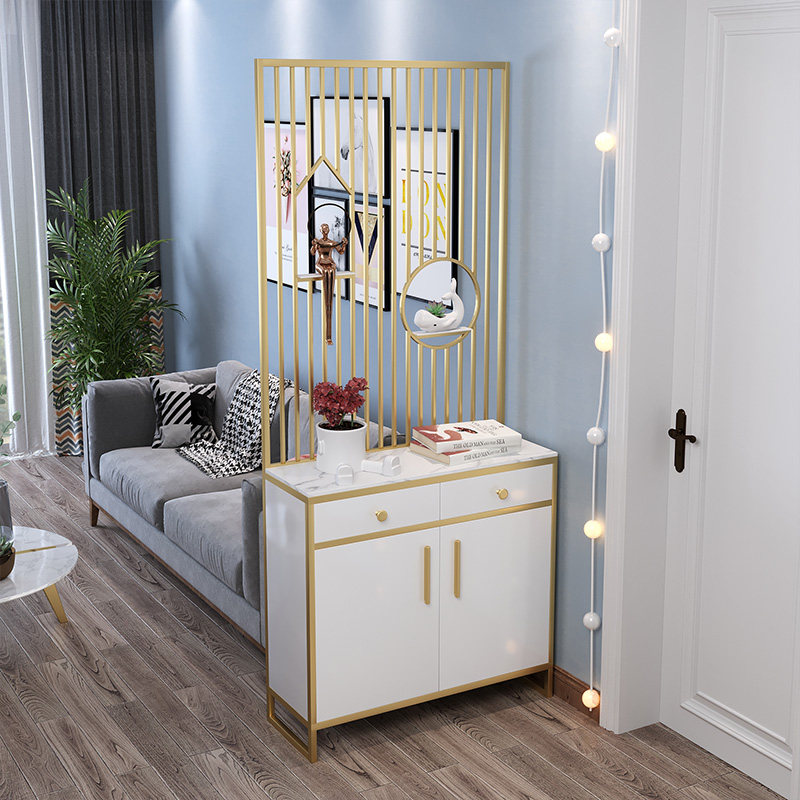 Nordic entry Entrance Cubicle LIVING ROOM CUBICLE COMPARTMENT STORAGE SHOES CABINET INTEGRATED MODERN MINIMA LIGHT AND LUXURIOUS SCREEN DOOR HALL DECORATIVE CABINET