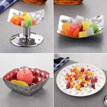 KTV fruit plate decoration Bar hotel fruit plate Salad bowl Candy plate Snack plate Creative stainless steel fruit plate