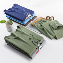 Youth autumn clothes and trousers set for male junior high school students cotton cotton children 12-15 years old shirt shirt shirt pants cotton sweater