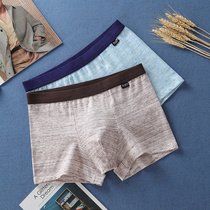 Mens underwear Pure cotton boxer shorts Cotton color cotton casual stretch comfortable soft sweat-absorbing breathable youth boxer shorts