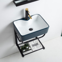 Brief LIGHT AND LUXURIOUS BLUE WASH BASIN HUNG WALL STYLE HAND DESK SMALL FAMILY TYPE WASHSTAND BALCONY MINI BRACKET WALL-MOUNTED FACE POOL