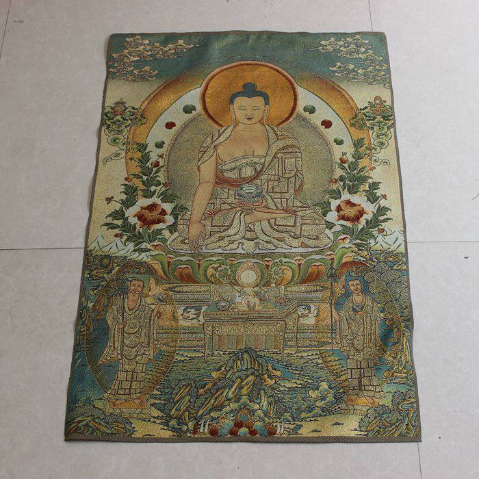 36 Donka decoration hanging painting Tibetan Buddhist statues Guanyin Buddha's Sakyamuni Buddha portrait Wenshu Pisa Xuanguan Living room weaver painting