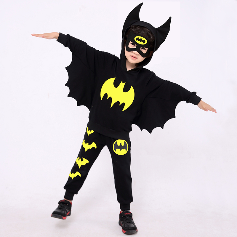 Long sleeve children coplay boy Batman suit kindergarten roles playing super-human clothes tide