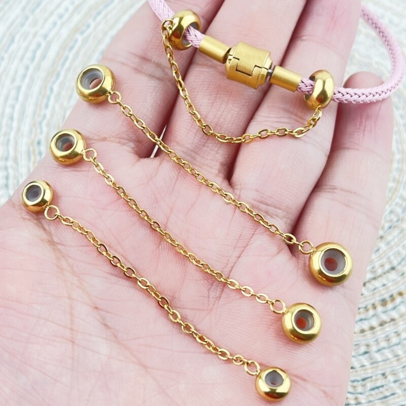 Suitable for Chow Sang Sang Bracelets, Anti-Lost Chain, Safety Chain, Protective Cover, Transfer Beads, Chow Sang Sang Spacer Beads, Anti-Lost Gadget