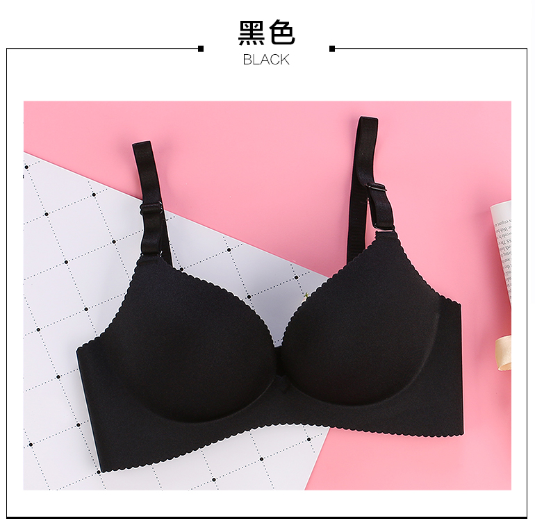 Loại điều chỉnh liền mạch một mảnh tập hợp không có vòng thép ngực nhỏ ngực phẳng ngực sâu V nữ đồ lót cô gái khuôn dày cốc shop đồ lót đẹp