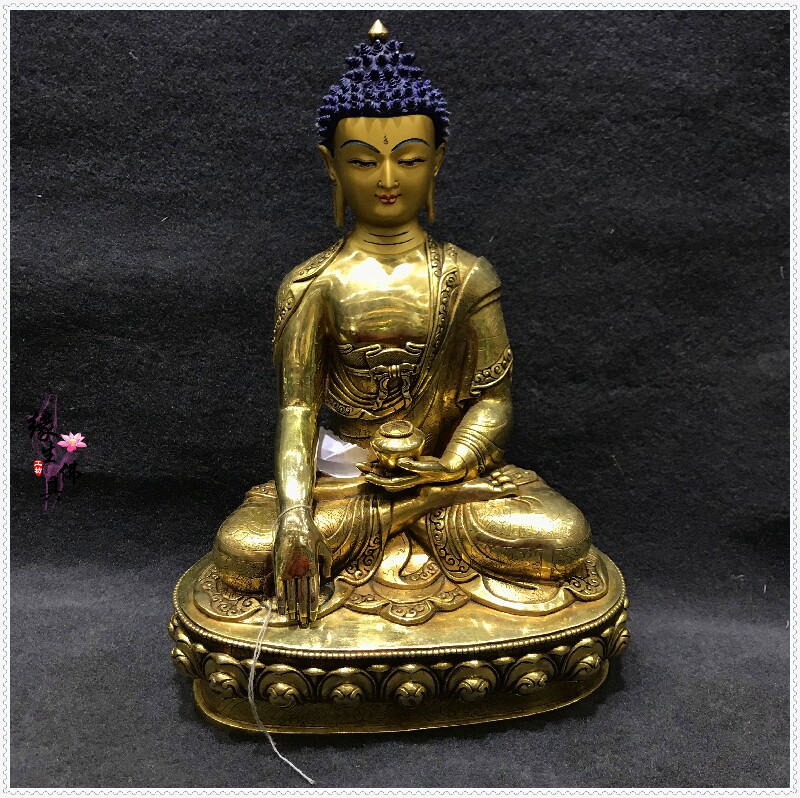Fate Buddha Statue of Buddha Sakimani Buddha Tibetan Buddhism Nepal handmade copper full-lau gold Sakya Buddha Mithong Buddha