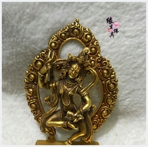 Edge life Buddha Magira quasi Tibetan Buddhism Nepal 3-inch bronze All-in-the-gold Golden Secret Statue of the Buddha Maggie Laity