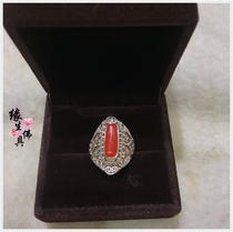  Yuansheng Buddha Nepal Tibetan 925 Sterling silver inlaid gemstone ring Ring Adjustable size living ring