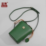 bdc/蓝舞 Летняя сумка через плечо, модная ретро небольшая сумка, из натуральной кожи, на шнурках