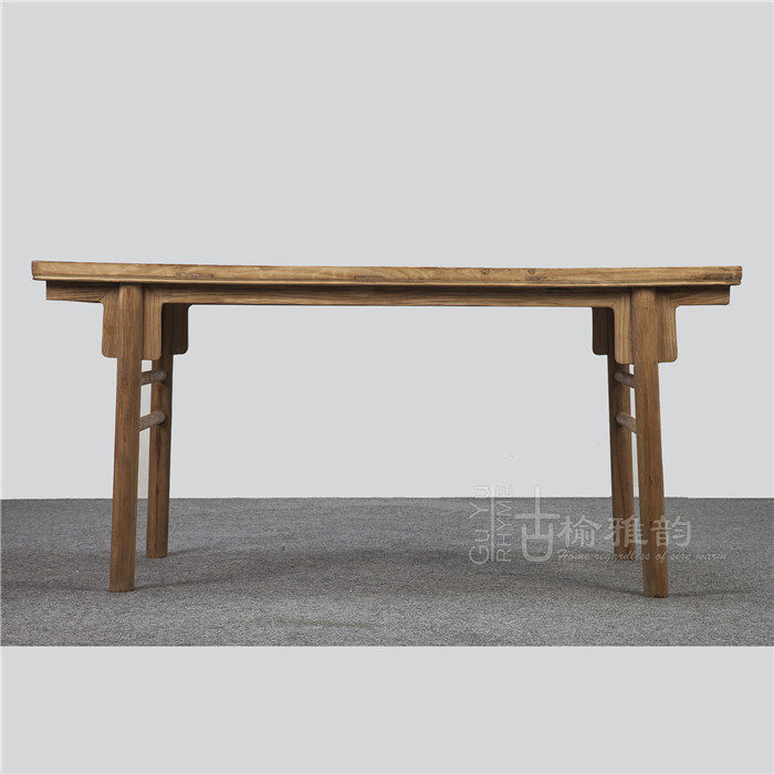 Old door panel desk painting old door panel table Paint-free old Elm coffee table Original ecological old Elm dining table customization