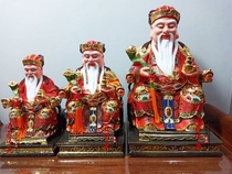 Haixin Buddha stately Buddha incense camphor wood carving Land painted wood products Religious supplies 10 12 16